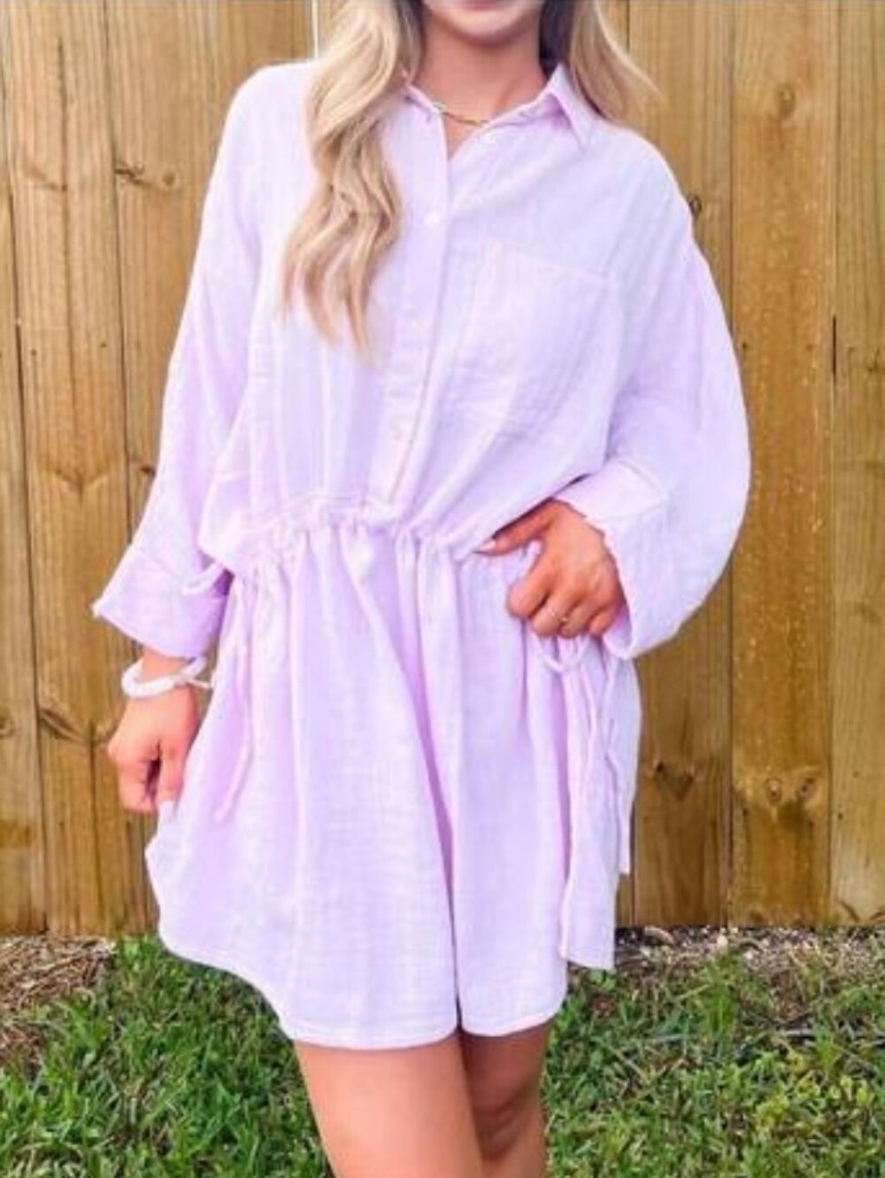 Elan Reign Tunic/Dress Lilac Size S 100 Percent Cotton